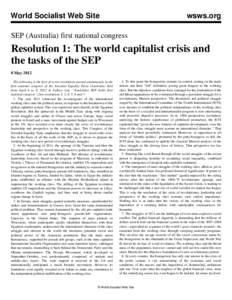 World Socialist Web Site  wsws.org SEP (Australia) first national congress