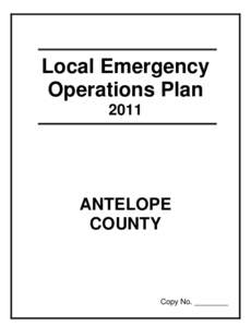 Local Emergency Operations Plan 2011 ANTELOPE COUNTY