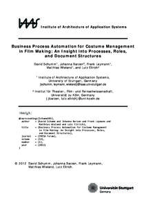 Business Process Automation for Costume Management in Film Making: An Insight into Processes, Roles, and Document Structures