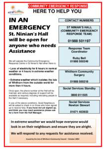 COMMUNITY EMERGENCY RESPONSE  HERE TO HELP YOU IN AN EMERGENCY