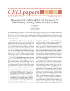 CELLpapers 2010 Center for Early Literacy Learning  Volume 5