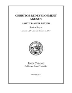 CERRITOS REDEVELOPMENT AGENCY ASSET TRANSFER REVIEW Review Report January 1, 2011, through January 31, 2012