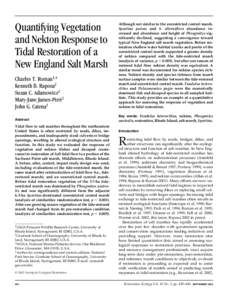 Quantifying Vegetation and Nekton Response to Tidal Restoration of a New England Salt Marsh Charles T. Roman1,4 Kenneth B. Raposa2