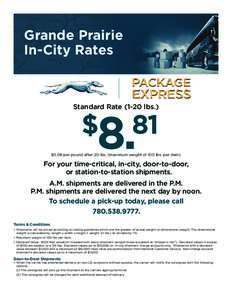 Grande Prairie In-City Rates Standard Ratelbs.)  8.