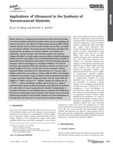 www.advmat.de www.MaterialsViews.com REVIEW  Applications of Ultrasound to the Synthesis of