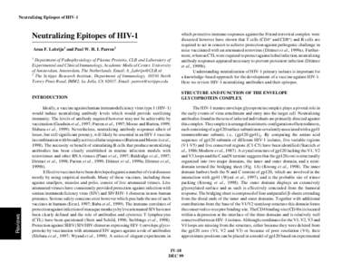 Neutralizing Epitopes of HIV-1  Department of Pathophysiology of Plasma Proteins, CLB and Laboratory of Experimental and Clinical Immunology, Academic Medical Center, University of Amsterdam, Amsterdam, The Netherlands. 