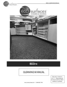 ECOrx CLEANING MANUAL  ECOrx TECHNICAL MANUAL CLEANING MANUAL