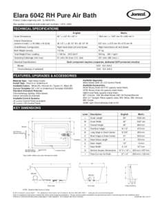 Elara 6042 RH Pure Air Bath Product Codes beginning with: ELA6042ARL Also applies to products sold under part numbers: LN10, LN30 TECHNICAL SPECIFICATIONS English