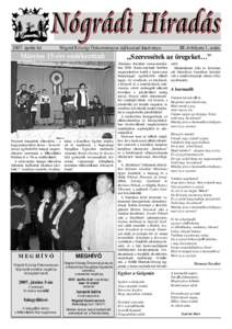 2007. április hó  Nógrád Községi Önkormányzat tájékoztató kiadványa Március 15-ére emlékeztünk