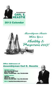 Assemblyman  CARL E. HEASTIE 2013 Calendar