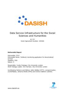 DASISH Data Service Infrastructure for the Social Sciences and Humanities EC FP7 Grant Agreement Number: 283646