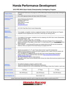 Economy of Japan / Auto racing / Transport / Honda / Honda Performance Development