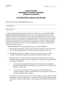 Form DOG/PCU-02 April 1996 Permit No. ____________________  STATE OF ALASKA