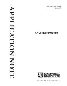 APPLICATION NOTE  App. Note Code: 3SM-F Revision: 3  CF Card Information
