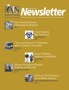 Newsletter Spring 2004, Volume 32 Departments of Community Health, Kinesiology, Leisure Studies, Speech and Hearing Science, and the Division of Rehabilitation-Education Services  First Interdisciplinary