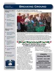 Breaking Ground  January 2009 Volume 09, Issue 1  National Issues We’re