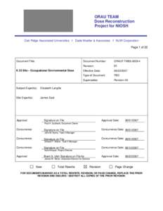 ORAU TEAM Dose Reconstruction Project for NIOSH Oak Ridge Associated Universities I Dade Moeller & Associates I MJW Corporation Page 1 of 22