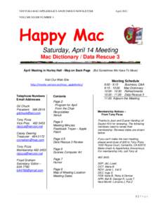 VENTURA MAC/APPLEHOLICS ANONYMOUS NEWSLETTER  April 2012 VOLUME XXXIII NUMBER 4