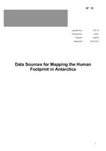 Data Sources for Mapping the Human Footprint in AntarcticaData Sources for Mapping the Human Footprint in AntarcticaData Sources for Mapping the Human Footprint in Antarctica