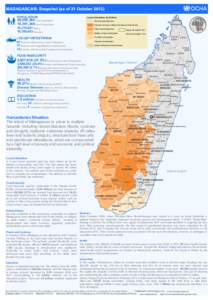 MADAGASCAR: Snapshot (as of 21 October[removed]POPULATION Locust Infestation, by District:  20,500,364 Total Population