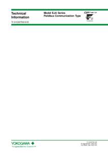 Technical Information Model EJA Series Fieldbus Communication Type