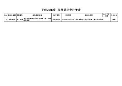 平成26年度　業務委託発注予定 ＮＯ. 委託主管課 委託種別 1 消防本部 施工監理