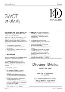 Directors’ Briefing  Strategy SWOT analysis