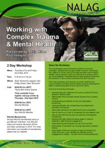 NALAG Centre for Loss & Grief Working with Complex Trauma & Mental Health