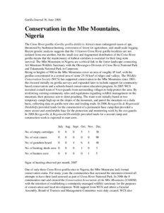 Gorilla Journal 36, June[removed]Conservation in the Mbe Mountains,