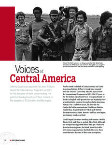 One of the first reporters on the ground after the Sandinista revolution in 1979, Gould (second from the right) was assigned to interview survivors who lost family members in the fighting. Voices of Central America