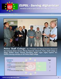 EUPOL - Serving Afghanistan Newsletter of the European Union Police Mission in Afghanistan 31st October[removed]