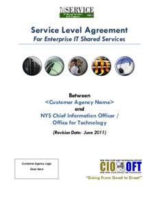 IT Shared Services SLA Program Service Level Agreement For Enterprise IT Shared Services