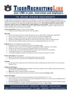 Résumé / Auburn University / Auburn /  Alabama / Auburn /  California / Total Request Live / Alabama / Recruitment / Employment