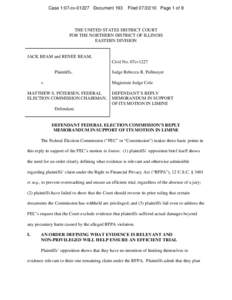 Case 1:07-cv[removed]Document 193  Filed[removed]Page 1 of 8 THE UNITED STATES DISTRICT COURT FOR THE NORTHERN DISTRICT OF ILLINOIS