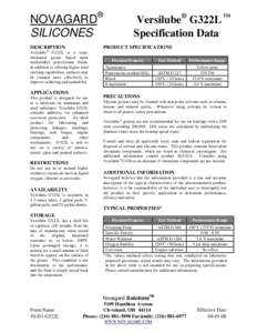 Silicone Grease Lubricant G322L Technical Data