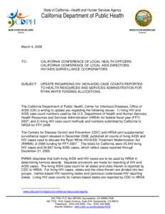 State of California—Health and Human Services Agency  California Department of Public Health MARK B HORTON, MD, MSPH Director