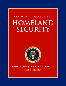 national strategy for  Homeland security  homeland security council