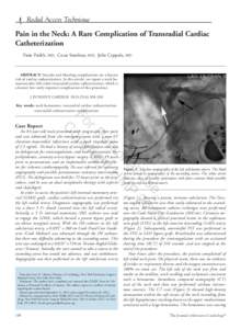 OriginalAccess Radial Contribution Technique  Pain in the Neck: A Rare Complication of Transradial Cardiac