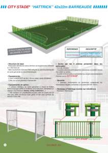 CITY STADE® “HATTRICK” 42x22m BARREAUDE  EN ACIER STRUCTURE CHAUD GALVANISÉ À