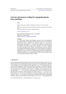 Current and neutron scaling for megajoule plasma focus machines