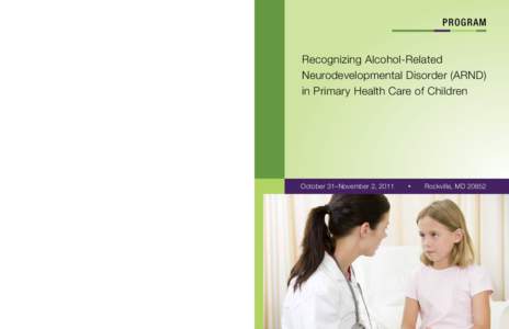 Program: Recognizing Alcohol-Related Neurodevelopmental Disorder (ARND) in Primary Health Care of Children