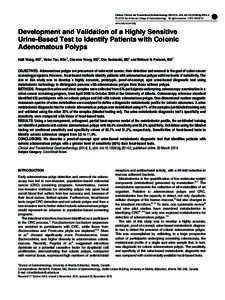 Citation: Clinical and Translational Gastroenterology[removed], e54; doi:[removed]ctg[removed]  & 2014 the American College of Gastroenterology All rights reserved 2155-384X/14 www.nature.com/ctg  Development and Validation