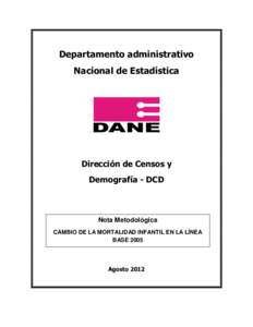 Departamento administrativo Nacional de Estadística Dirección de Censos y Demografía - DCD