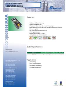 AC to DC Open Frame  SSF-0601 Series Features: