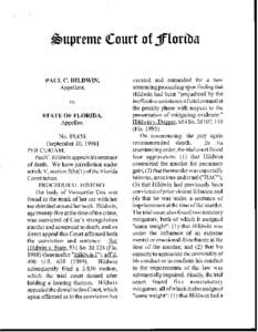 PAUL C. HILDWIN, Appellant, vs. STATE OF FLORIDA, Appellee. No. 89,658