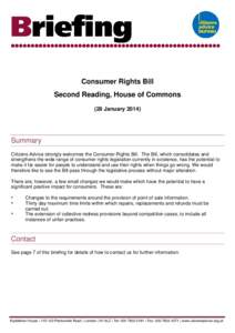 Microsoft Word - Citizens Advice briefing Second Reading of the Consumer Rights Bill[removed]doc