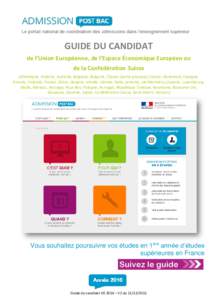 GUIDE DU CANDIDAT de l’Union Européenne, de l’Espace Économique Européen ou de la Confédération Suisse [Allemagne, Andorre, Autriche, Belgique, Bulgarie, Chypre (partie grecque),Croatie, Danemark, Espagne, Eston