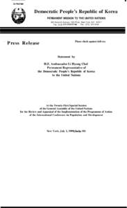 As-  Democratic People’s Republic of Korea PERMANENT MISSION TO THE UNITED NATIONS 820 Second Avenue, 13th Floor, New York, N.Y[removed]Fax: ([removed]