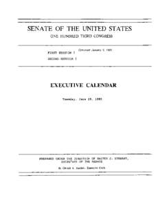 SENATE OF THE UNITED STATES ONE HUNDRED THIRD CONGRESS Convened January 5, 1993  FIRST SESSION {