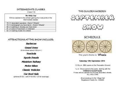 Guilden Morden September Show Schedule 2013